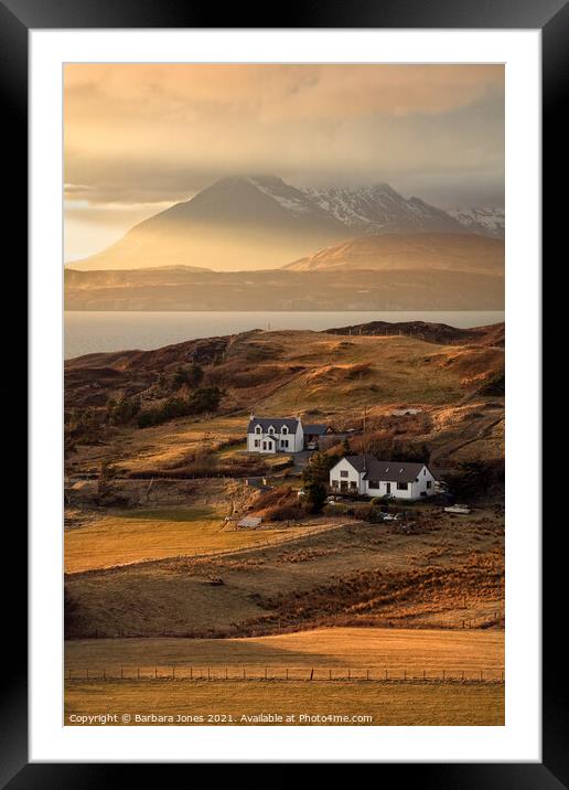 Cuillin Sunset Tarskavaig Isle of Skye Scotland. Framed Mounted Print by Barbara Jones