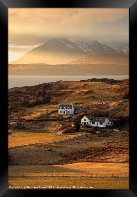 Cuillin Sunset Tarskavaig Isle of Skye Scotland. Framed Print by Barbara Jones