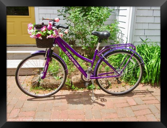 Purple Bicycle Framed Print by Stephanie Moore