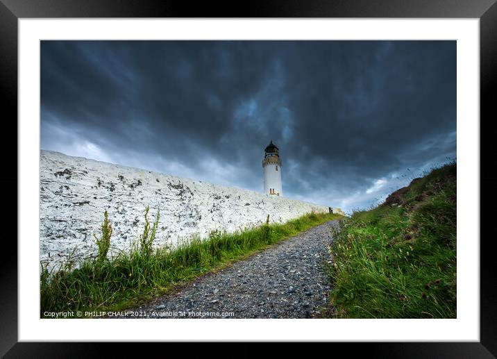 Mull of Galloway Lighthouse with stormy skies Scotland 235 Framed Mounted Print by PHILIP CHALK