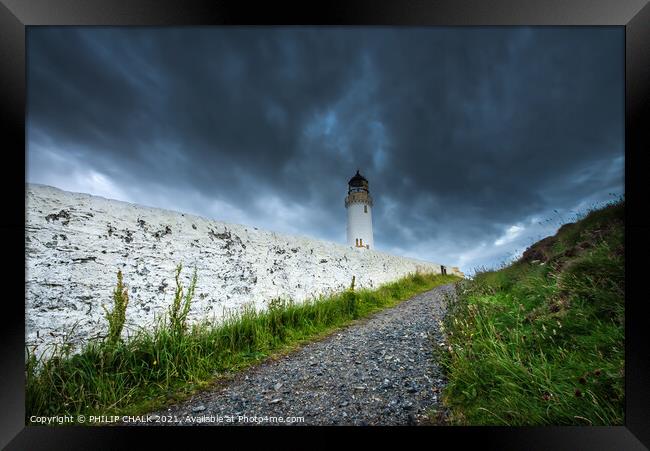 Mull of Galloway Lighthouse with stormy skies Scotland 235 Framed Print by PHILIP CHALK