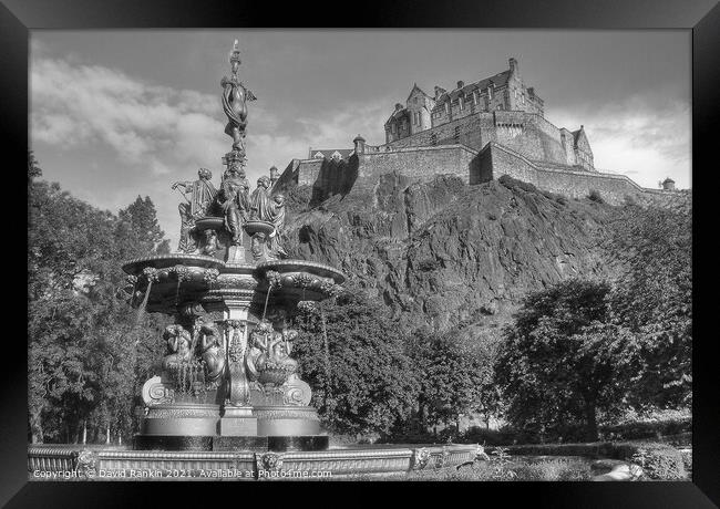 Edinburgh Castle black and white Framed Print by Photogold Prints