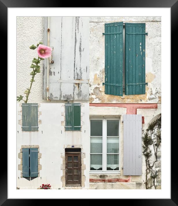 Shutters and windows, Ile De Re, France Framed Mounted Print by suzie Attaway