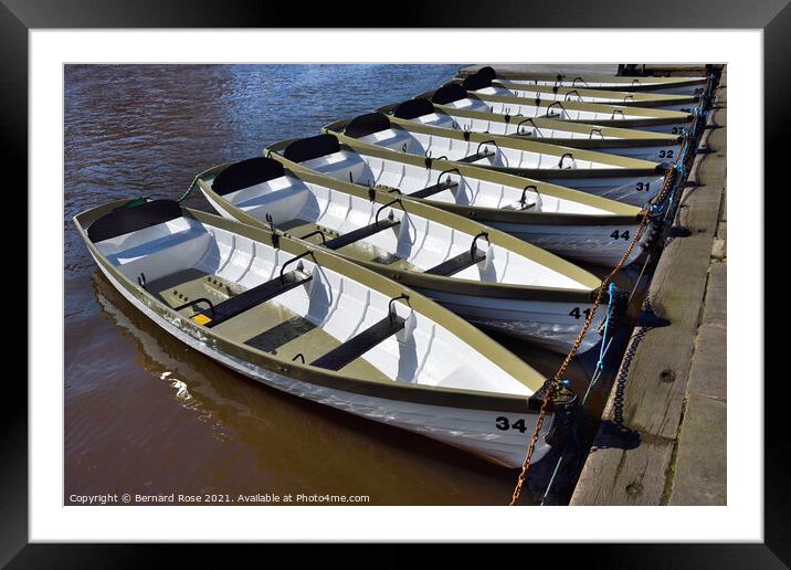 Chester Rowing Hire Boats Framed Mounted Print by Bernard Rose Photography