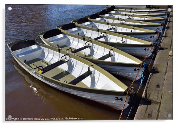 Chester Rowing Hire Boats Acrylic by Bernard Rose Photography