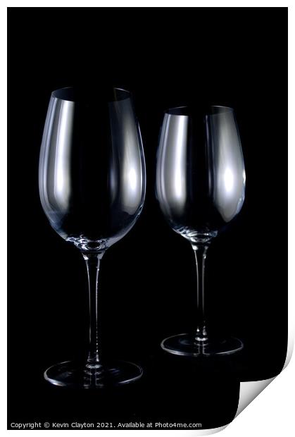 Wine Glasses Print by Kevin Clayton