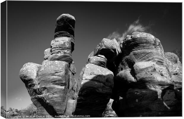 Black and white abstract rock formation 238  Canvas Print by PHILIP CHALK