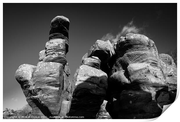 Black and white abstract rock formation 238  Print by PHILIP CHALK
