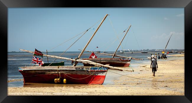 Beach Scene, Kenya Framed Print by Peter O'Reilly