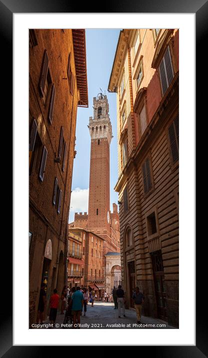 Torre de Mangia, Siena, Italy Framed Mounted Print by Peter O'Reilly