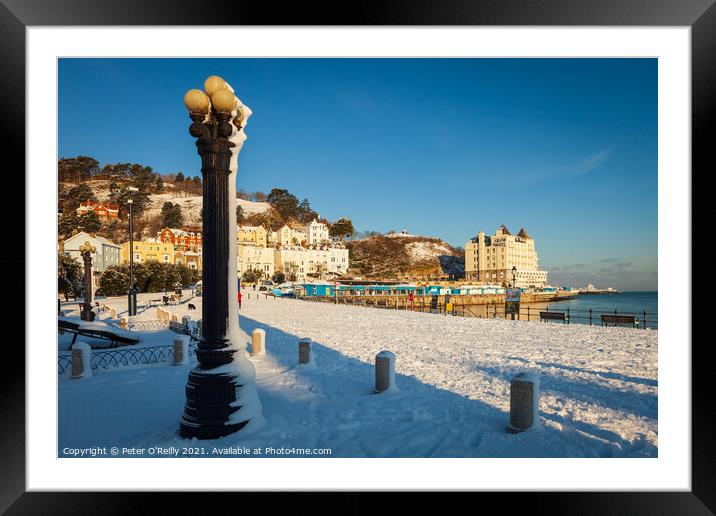 Snow in Llandudno Framed Mounted Print by Peter O'Reilly