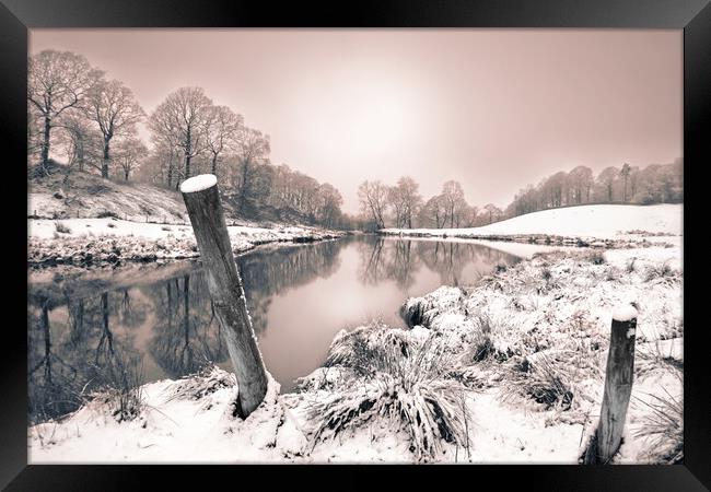 Lake District Snow Framed Print by David Neighbour