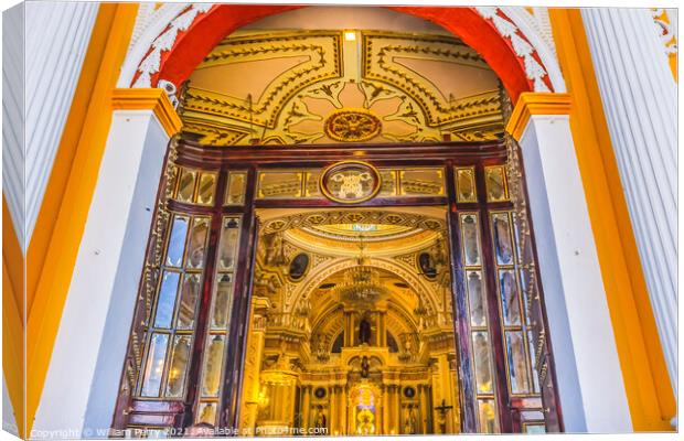 Colorful Front Door Our Lady of Remedies Church Cholula Mexico Canvas Print by William Perry