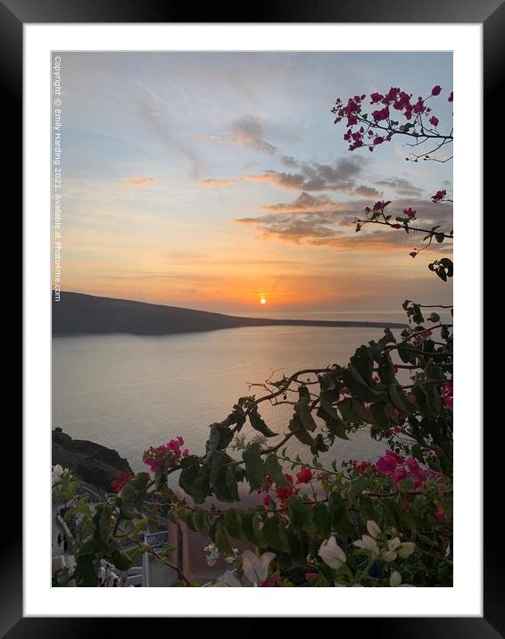 Santorini Sunset Framed Mounted Print by Harding&Gray 