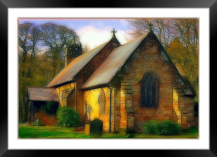 St Michael and all Angels Church, fractalious Framed Mounted Print by Peter Blunn