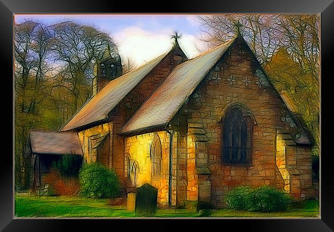 St Michael and all Angels Church, fractalious Framed Print by Peter Blunn