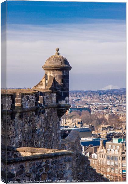 'Edinburgh Castle: The Skyline Sentry' Canvas Print by Holly Burgess