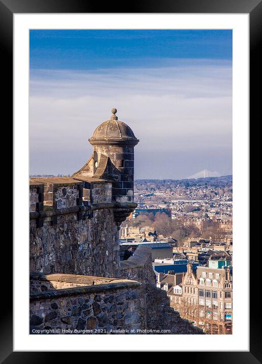 'Edinburgh Castle: The Skyline Sentry' Framed Mounted Print by Holly Burgess