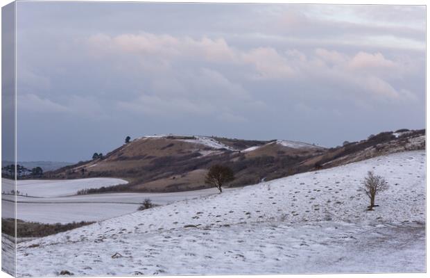 Ivinghoe Beacon in Winter Canvas Print by Graham Custance
