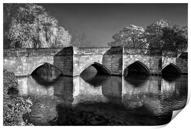 Bakewell Bridge and River Wye Print by Darren Galpin