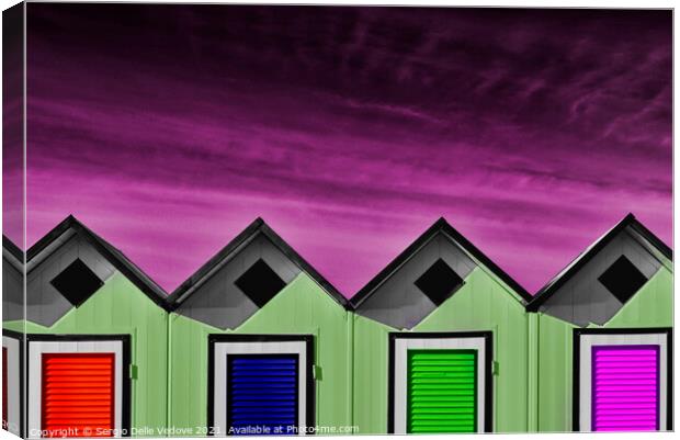 Colored beach huts  Canvas Print by Sergio Delle Vedove