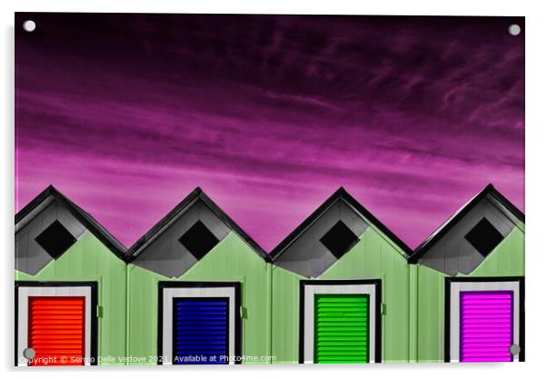 Colored beach huts  Acrylic by Sergio Delle Vedove
