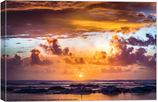 Pacific Ocean Sunset Canvas Print by Chuck Koonce