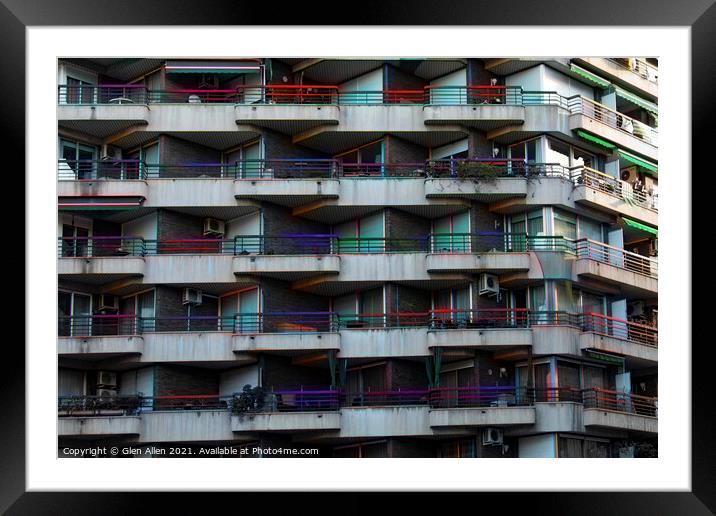 Abstract Barcelona Apartments Framed Mounted Print by Glen Allen