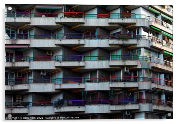 Abstract Barcelona Apartments Acrylic by Glen Allen