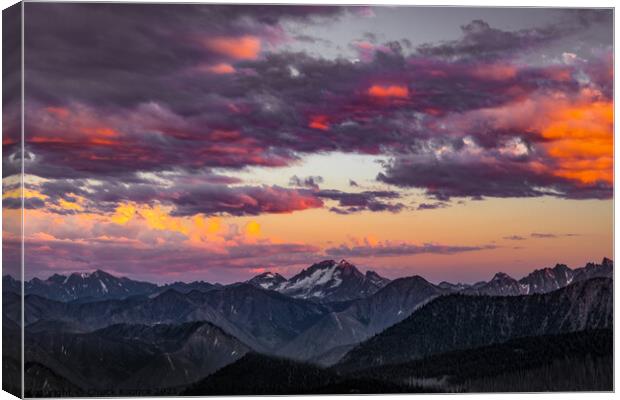 Sunset from Harts Pass Canvas Print by Chuck Koonce