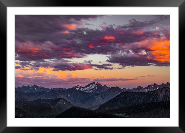 Sunset from Harts Pass Framed Mounted Print by Chuck Koonce