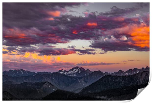Sunset from Harts Pass Print by Chuck Koonce