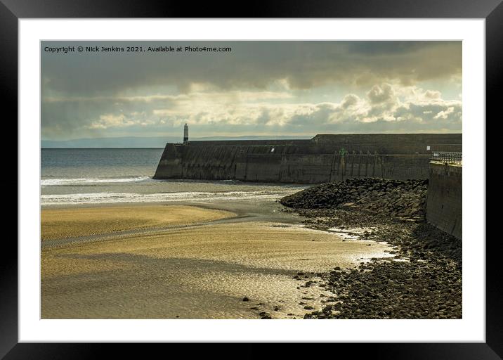 Porthcawl Pier and Lighthouse South Wales Coast Framed Mounted Print by Nick Jenkins