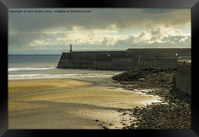 Porthcawl Pier and Lighthouse South Wales Coast Framed Print by Nick Jenkins