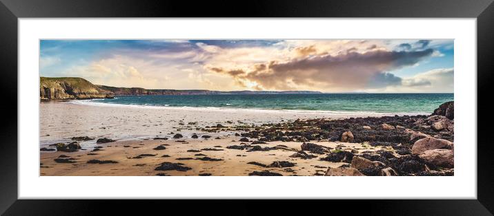 Barafundle Bay, Pembrokeshire, Wales, UK Framed Mounted Print by Mark Llewellyn