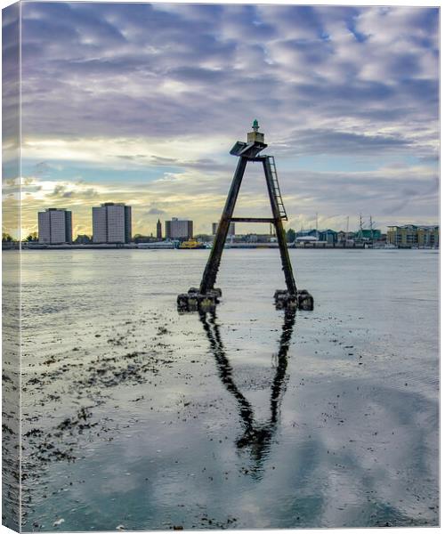 Marker Bouy, Portsmouth, Hampshire, England, UK Canvas Print by Mark Llewellyn