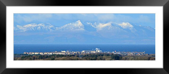 Troon and Arran in winter Framed Mounted Print by Allan Durward Photography