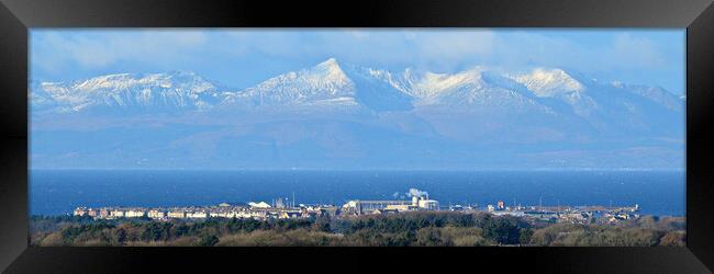 Troon and Arran in winter Framed Print by Allan Durward Photography