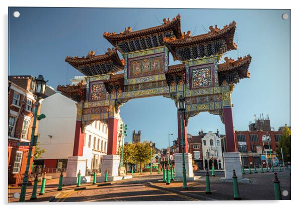 Liverpool Chinese arch Acrylic by Kevin Elias