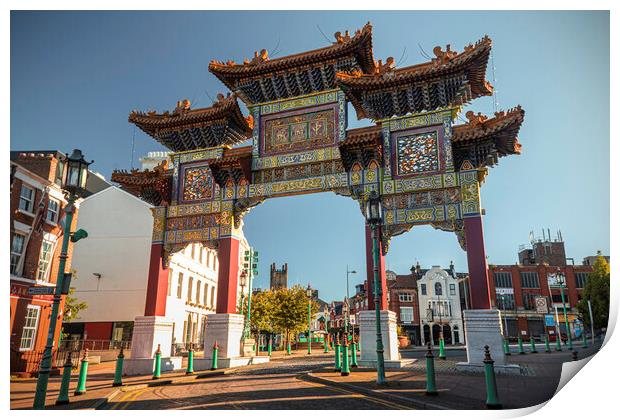 Liverpool Chinese arch Print by Kevin Elias