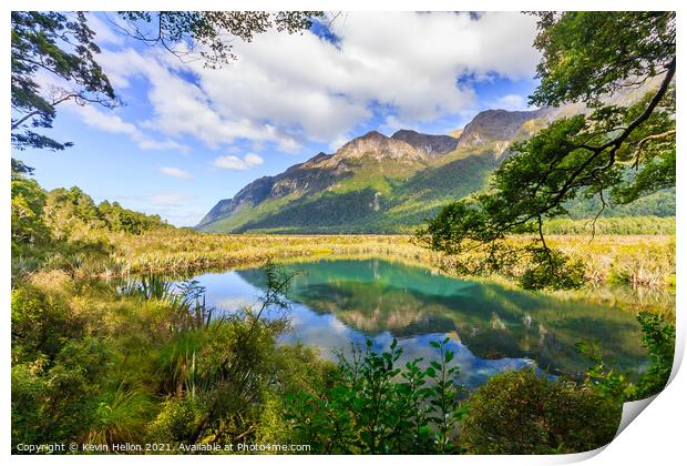 Mirror lakes Print by Kevin Hellon