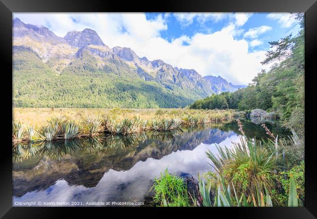 Mirror lakes Framed Print by Kevin Hellon