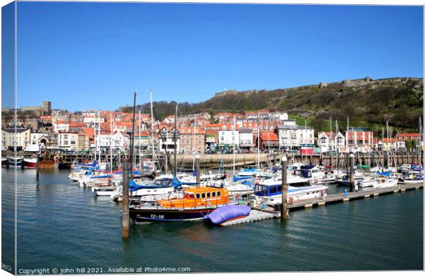 Scarborough harbour in North Yorkshire. Canvas Print by john hill