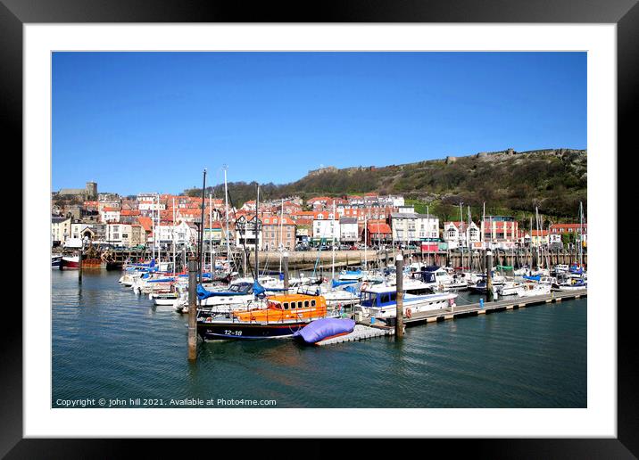 Scarborough harbour in North Yorkshire. Framed Mounted Print by john hill
