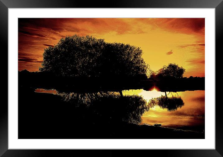Sunset Reflections Framed Mounted Print by Louise Godwin