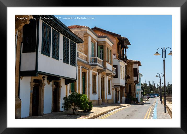 Ottoman houses in North Nicosia, Northern Cyprus Framed Mounted Print by Angus McComiskey