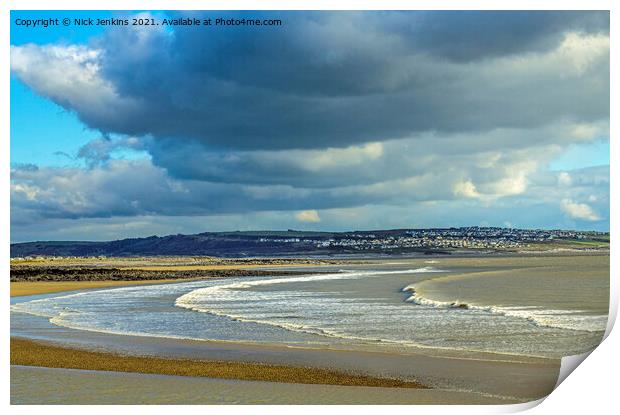 Sandy Bay Porthcawl Beach South Wales Coast  Print by Nick Jenkins