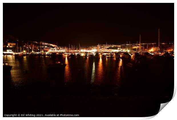 Brixham Harbour Print by Ed Whiting