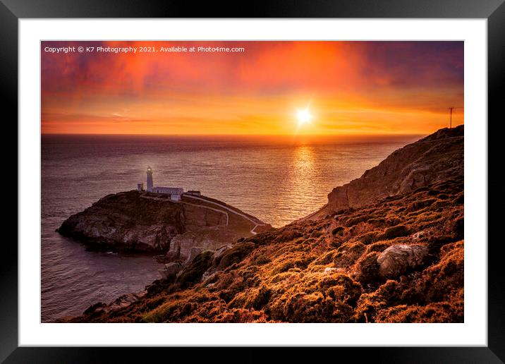 South Stack Lighthouse, on the Isle of Anglesey Framed Mounted Print by K7 Photography