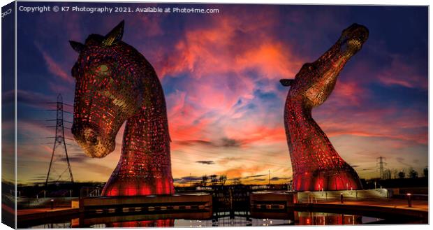 The Kelpies Canvas Print by K7 Photography